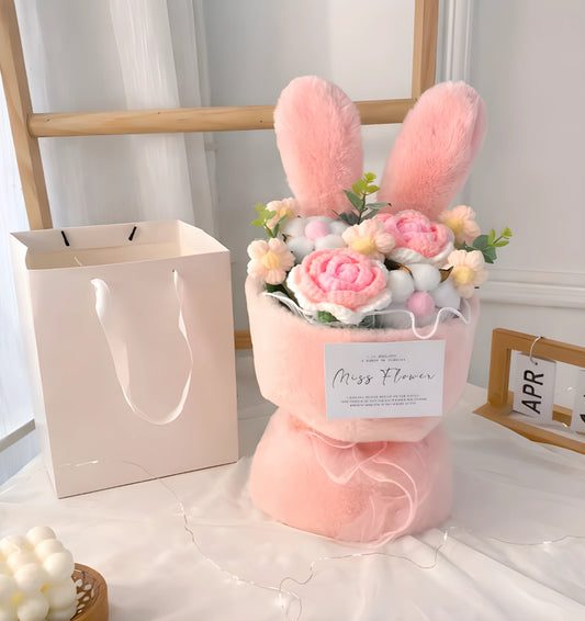 Tendresse Rosée - Bouquet Lapin Rose 🌸