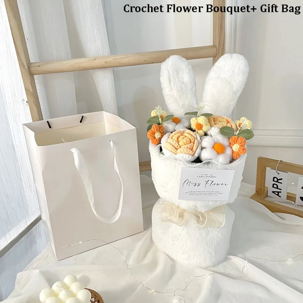 Rabbit Ears Crochet Flower Bouquet