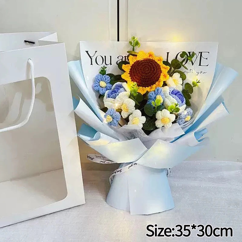 Handmade crochet tulip bouquet