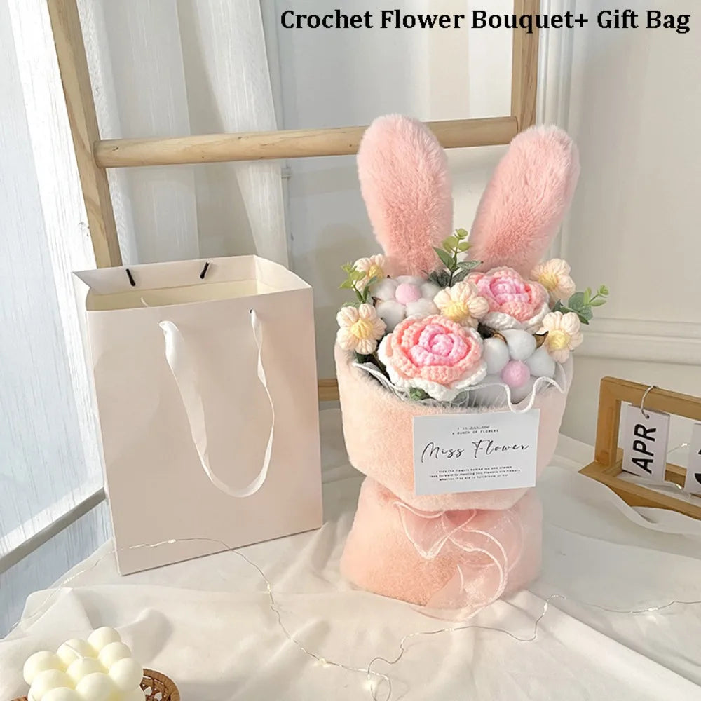 Rabbit Ears Crochet Flower Bouquet