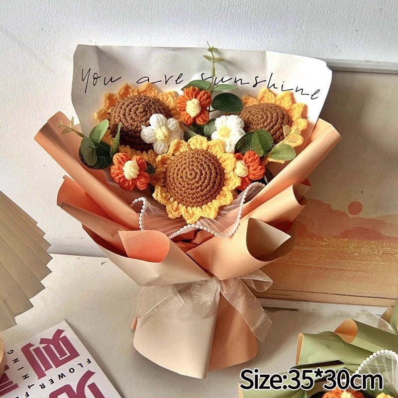 Handmade crochet tulip bouquet